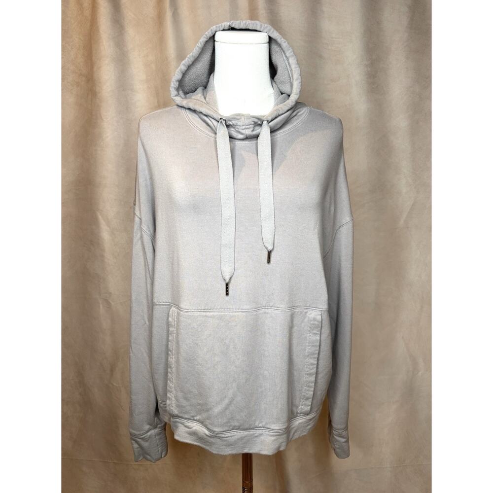 Rachel Zoe Gray Lightweight Hoodie Pullover Women’s L Soft Luxe Lounge Top